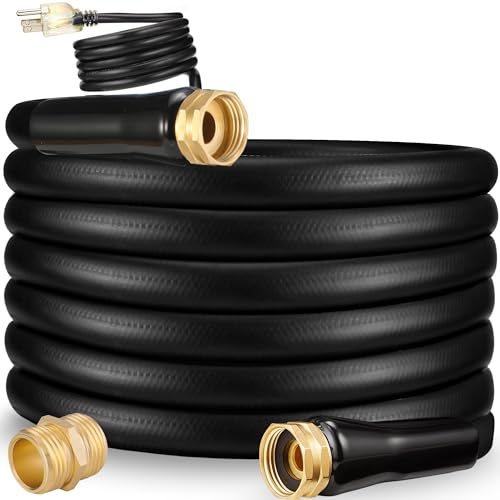 25 ft Heated Drinking Fresh Water Hose – Watering Line Freeze Protection Withstand Temperatures Down to -31°F – Lead&BPA Free, Anti-Freeze Heated Hoses for RV,Home,Garden, Outdoors,Camper,Trailer
