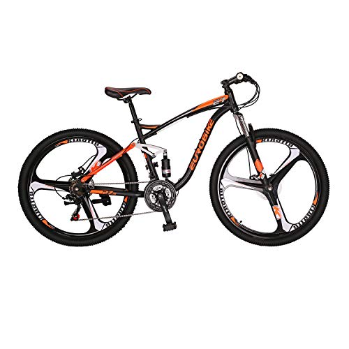 LZBIKE Mountain Bikes E7 27.5inchs Bicycle Steel Frame 21speed 7 Frame Shock Absorption 3-Spoke Wheels Mountain Bicycle Orange