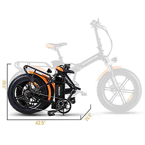 Addmotor Folding Electric Bike M-150 R7, 20" Fat Tire for Adult Teens, 7 Speeds Gear Ebike, 750W 48V 16Ah Removable Battery with LCD Display, Integrated Wheel Commuter City Electric Bicycle (Sunshine)