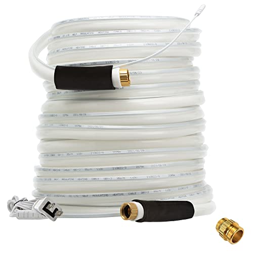 Giraffe Tools 50ft Heated Water Hose for RV, Heated RV Hose with Energy Saving Thermostat, Withstand Temperatures Down to -20°F, Lead and BPA Free for RV, Camper, Truck, White