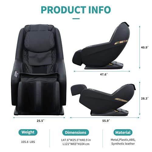 Mecor Massage Chair w/48 Inch Super Long SL Curve Cradle Floating Zero Gravity Shiatsu Massage Chair with Multi-Dimensional Manipulator Simulation Hand Massage for Full Body (Brown)