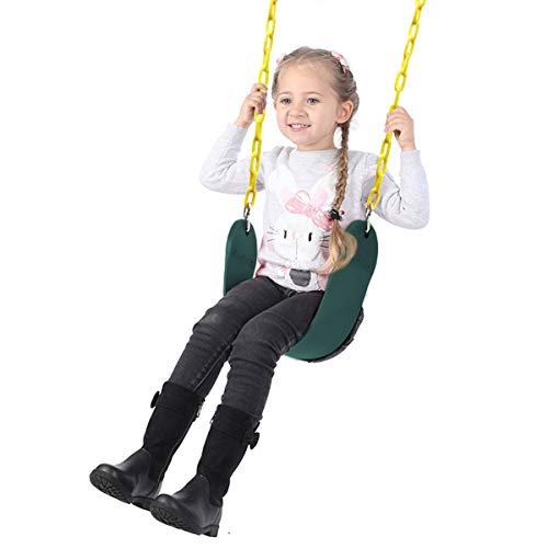 Juegoal Heavy Duty Swings Seats Playground Swing Set Accessories Replacement with 66" Plastic Coated Chain and Snap Hooks, Great for Kids Adults Playground, Backyard and Playroom, Easy Install, 2 Pack
