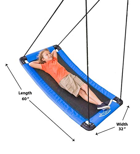 HearthSong SkyCurve Platform Tree Swing with Comfy Mat and Padded Steel Frame, 60"L x 32"W, Holds up to 400 lbs.