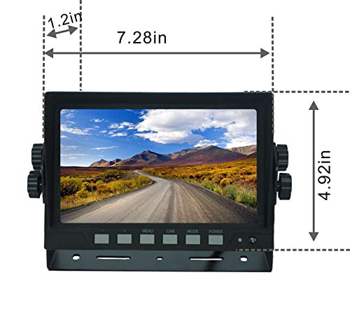 7" 1080P AHD Wired Reverse Rear View Backup Camera System,Guide line,IP69K No Water Leakage Camera, Night Vision, Vibration-Proof 10G for Tractor/Truck/RV/Excavator/Caravan/Skid Steer/Heavy Equipment