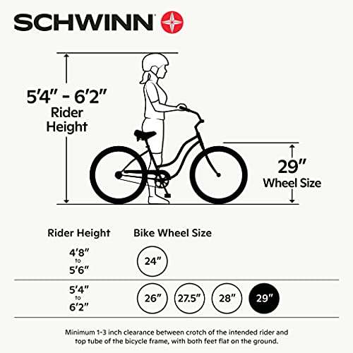 Schwinn Wayfarer Adult Bike Hybrid Retro-Styled Cruiser, 16-Inch/Small Steel Step-Through Frame, 7-Speed Drivetrain, Rear Rack, 700C Wheels, White