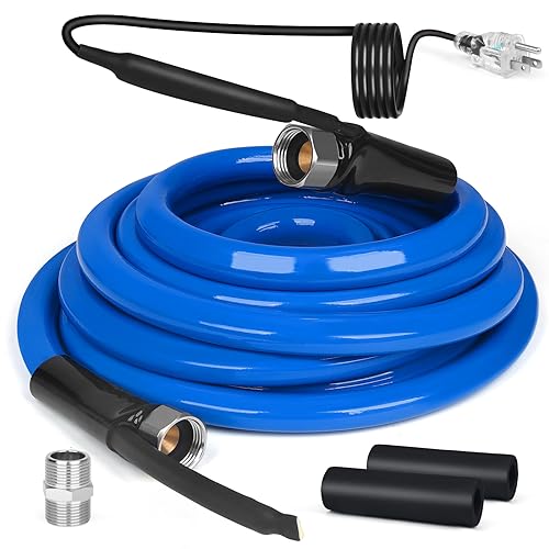 Heated Water Hose for RV,Heated Drinking Water Hose with Thermostat,Lead and BPA Free,1/2"Inner Diameter,Temperatures Down to -40°F Self-Regulating,Blue Appearance (25FT)