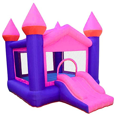 doctor dolphin Inflatable Pink Bouncy Castle House Kids Party Bouncy House with Air Blower for Kids Party