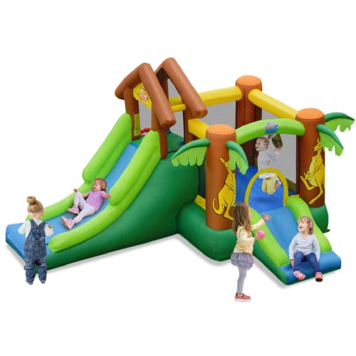 BOUNTECH Inflatable Bounce House, Jumper Castle with Slide, Jump Area, Ball Pit, Basketball Hoop, Bouncy House for Kids, Including Carry Bag, Repair Kit, Stakes, Ocean Balls (Without Blower)