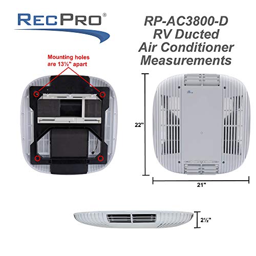 RecPro RV Air Conditioner 15K Ducted | Quiet AC | 110-120V | Heater and Cooling | Easy Install | All-in-One Unit | For Camper, Travel Trailer, Fifth Wheel, Food Trucks, Motor Home (White)