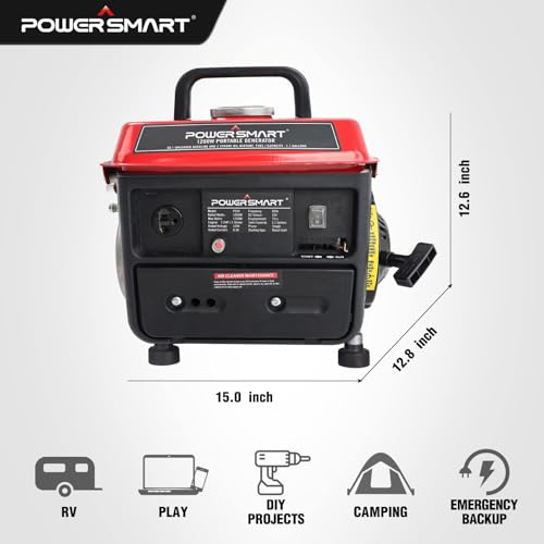 PowerSmart 1200 Watts Portable Generator - Small Quiet Generator for Home Use, Camping Outdoor, Ultralight, EPA & CARB Compliant (PS50)