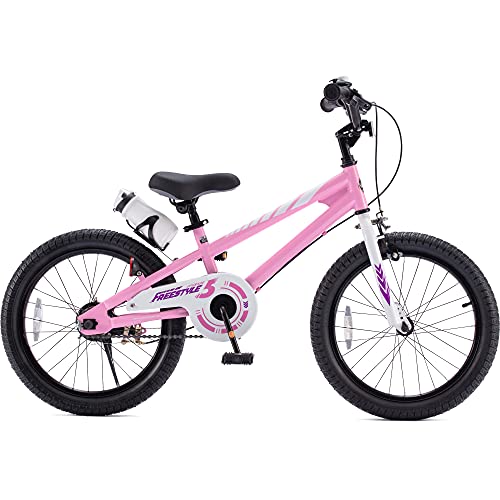RoyalBaby Boys Girls Kids Bike 18 Inch BMX Freestyle 2 Handle Brakes Bicycles Childrenrens Bicycle Pink