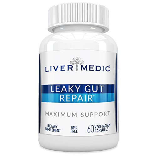 Leaky Gut Repair – Glutamine Capsules w/Slippery Elm & Marshmallow Root – Leaky Gut Repair Supplements for IBS Relief, Bloating, Heartburn, & Gut Health (60 Capsules)