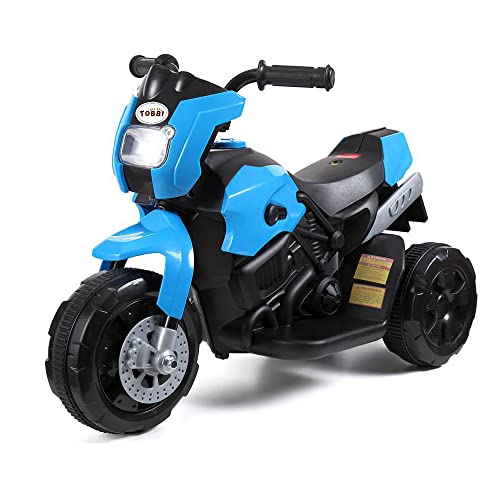 TOBBI Kids Electric Ride On Motorcycle 6V Battery Power 3 Wheel Bicycle Blue Motorcycle Toy for Children Boys Girls Motorbike Ride On Vehicle