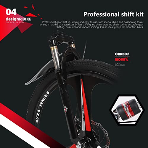 Kiosan Mountain Bike for Men 26 inch Folding Bike Full Suspension, 21 Speed High-Tensile Carbon Steel Frame MTB, Dual Disc Brake Bicycle for Women Bicicletas para Hombres (Black #3 Spoke)