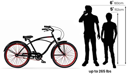 VIVELO Rider Beach Cruiser for Men Complete Bike | Lightweight Aluminium Frame, Coaster Brake, Lights Set, 26-Inch, Shimano Nexus | Kenda Tires 26" | Adult Bicycle Perfect for City (7-Speed, Marine)