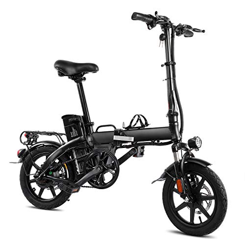 XPRIT Folding Electric Bike, Light Weight, LCD Display, Full Throttle/Pedal Assist (14'' Folding)