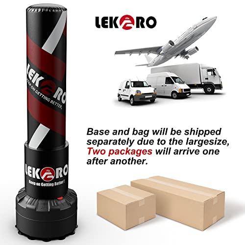 LEKÄRO Punching Bag 70" with Boxing Gloves, Heavy Boxing Bag with Stand for Adult Teens, Kickboxing Bag for MMA Muay Thai Fitness