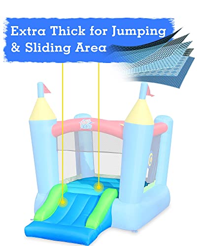 Action air Bounce House, Inflatable Bounce House with Blower for Indoor & Outdoor, Bouncy Castle with Slide, Durable Sewn and Extra Thick, Ideal Thanksgiving for Kids (9446)