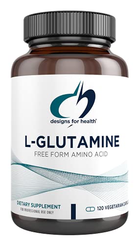 Designs for Health L Glutamine Capsules - 850mg Vegetarian Amino Acids Supplement to Support Muscle Recovery, Digestive, Immune + Gut Health - Non-GMO + Gluten Free (120 Capsules)