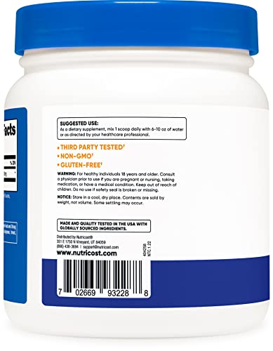 Nutricost L-Glutamine Powder (500 Grams) (Blue Raspberry)