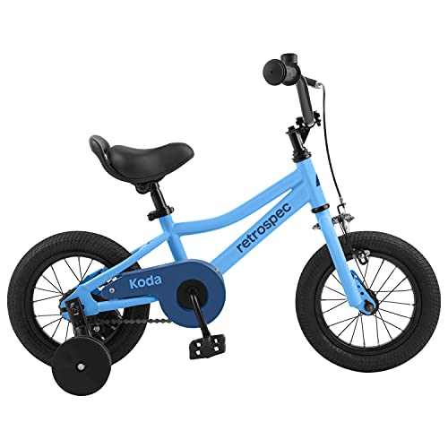 Retrospec Koda 12" Kids Bike Boys and Girls Bicycle with Training Wheels, Bell & Basket - Toddler Bikes for Ages 2-3 Years Old - Bluebird