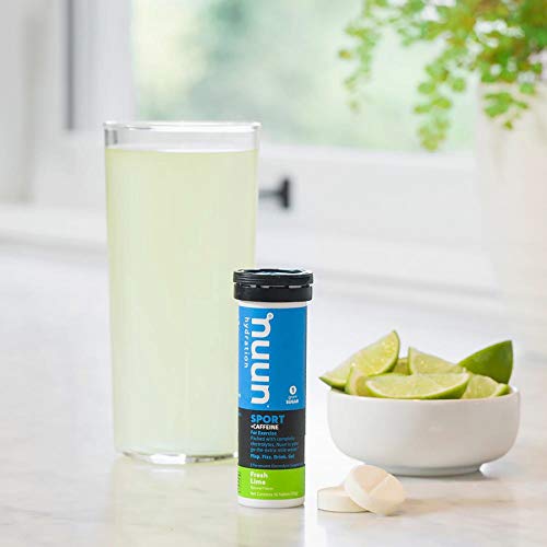 Nuun Energy: Fresh Lime Electrolyte +Caffeine Drink Tablets (6 Tubes of 10 Tabs)