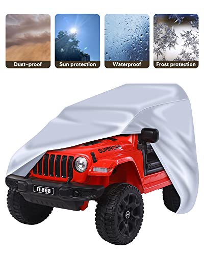 ZHYAWZA Large Children's Ride-On Toy Car Cover, Electric Jeep Power Wheels Cover, UV Rain Snow Water Resistant Protection for Electric Kids Toy Cars. (54’’ x 33’’ x 32’’)