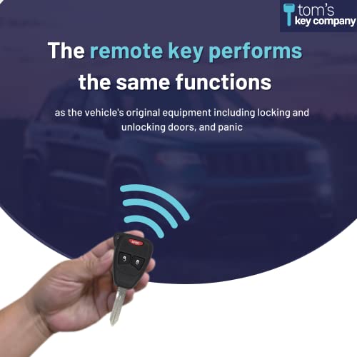Simple Key Programmer and Key with Remote Fob Buttons: - Designed For Chrysler, Dodge, and Jeep Vehicles (Easy to Program Key Yourself) (3 Button Key Fob (Lock, Unlock, Panic)