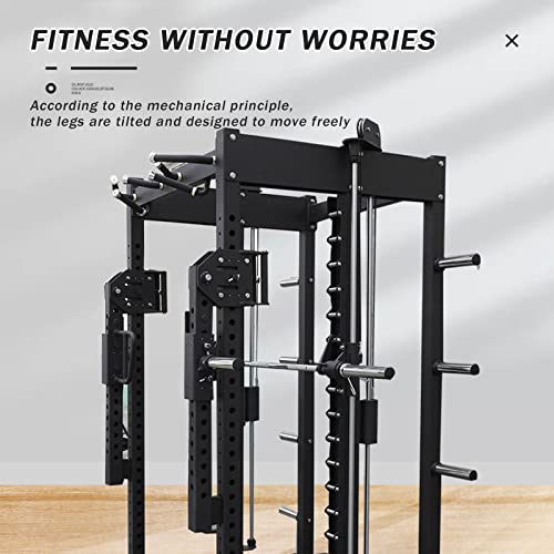 DUTUI Fitness Equipment Indoor Smith Machine Multi-Function Combiner Bench Press Rack Weightlifting Barbell Smith Squat Machine