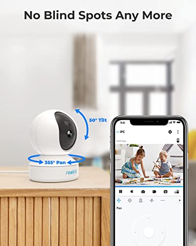 REOLINK Wireless Security Camera, E1 3MP HD Plug-in Indoor WiFi Camera for Home Security/Baby Monitor/Pets, Smart Detection, Local Storage, Pan Tilt, Night Vision, Works with Alexa/Google Assistant