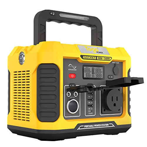 Togo Power Advance 350 Portable Power Station 120 Volt 330 Watt USB And Wireless Outlets, Auto Home and Solar Recharging, Yellow