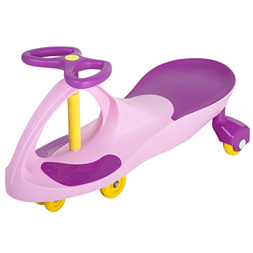 Wiggle Car Ride On Toy – No Batteries, Gears or Pedals – Twist, Swivel, Go – Outdoor Ride Ons for Kids 3 Years and Up by Lil’ Rider (Pink and Purple)