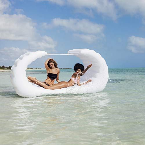 FUNBOY Giant Inflatable Luxury Bali Lounger Cabana Pool Float in White, Perfect for a Summer Pool Party