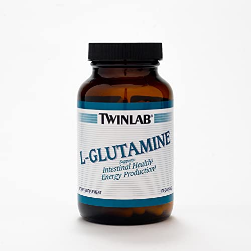 Twinlab L-Glutamine 500 mg - Amino Acid Supplement for Immune Support, Digestive Support, Metabolism Boost, Gut Health and Muscle Recovery, 100 Capsules