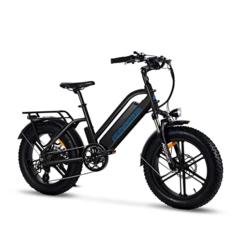 Addmotor 20" Electric Fat Tire Bike, Step-Thru Women Men Ebike, 750W 28MPH, Adult Ebike with 48V 17.5Ah Removable Battery, Front Suspension Fork, M-50 E Bikes, Mountain Beach Snow Electric Bicycle