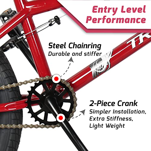 TRACER Edge Freestyle BMX Bike for Beginner-Level to Advanced Riders,20 Inch Wheels, Hi-Ten Steel Frame