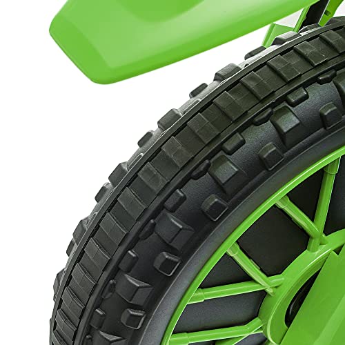 Aosom 12V Kids Motorcycle Dirt Bike Electric Battery-Powered Ride-On Toy Off-Road Street Bike with Charging Battery, Training Wheels Green