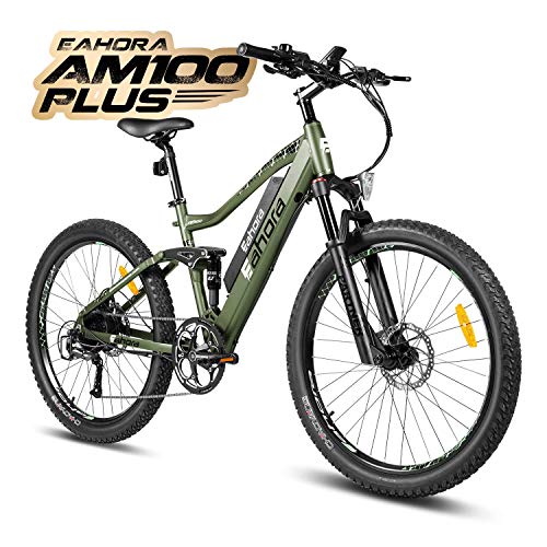 EAHORA Up to 28MPH Electric Mountain Bikes for Adults 27.5''×3.0 Big Tire Electric Bike 48V 500W MTB Ebike with 14AH Removable Lithium-Ion Battery Moped Bicycle Shimano 9 Speed Gears