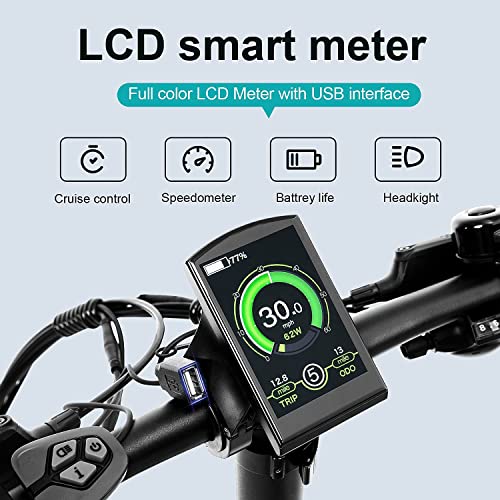 VITILAN AT7 Folding Electric Bike for Adults, 750W Motor Mountain Beach Snow Bicycle, 20" 4.0 Fat Tire, Color LCD Display, Shimano 8 Speed EBike with Detachable Lithium Battery 48V 14.5A Max 30MPH