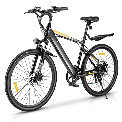 VIVI 26''/27.5'' Electric Bike Electric Mountain Bike 500W/350W Ebike, Electric Bicycle for Adults, 20MPH/23MPH Adults Ebike with Removable Battery 48/36V 10.4Ah, Shimano 21 Speed Gears, up to 50Miles