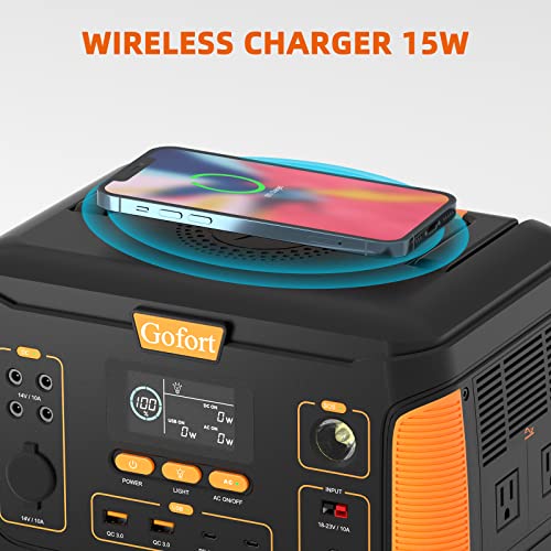GOFORT 1000W Portable Power Station, 932Wh Solar Generator Power Supply Lithium Battery Pack with Wireless Charger, AC Outlets PD 60W Fast Charging USB QC3.0 Backup Battery for Outdoor Camping Home