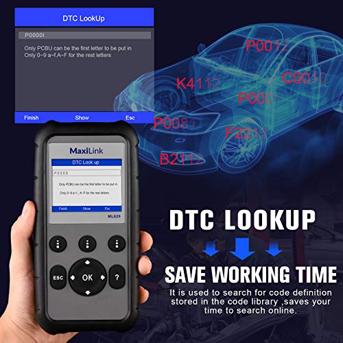 Autel MaxiLink ML629 2022 Newest OBD2 Scanner - Car ABS SRS Engine Transmission Diagnostics with AutoVIN, Full OBDII Functions, Upgraded Ver. of AL619/ ML619/ AL629 for DIYers Professionals