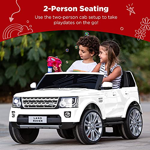 Best Choice Products 12V 3.7 MPH 2-Seater Licensed Land Rover Ride On Car Toy w/Parent Remote Control, MP3 Player - White