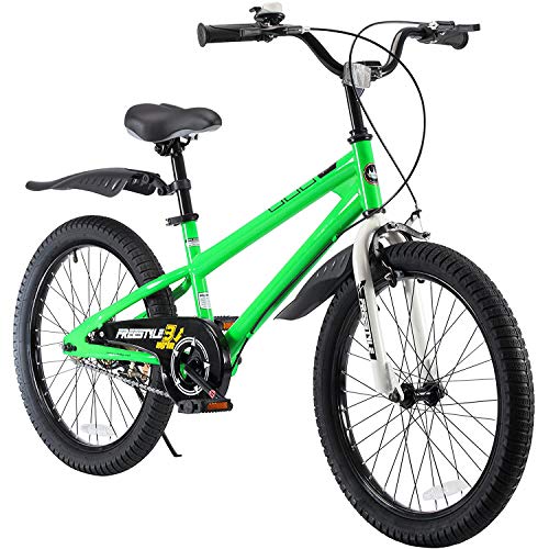 RoyalBaby Kids Bike Boys Girls Freestyle BMX Bicycle With Kickstand Gifts for Children Bikes 20 Inch Green