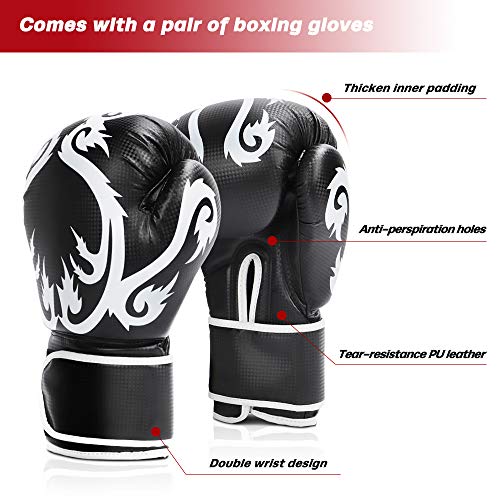 ELEMARA Freestanding Punching Bag with Boxing Gloves and Suction Cup Base for Adult Youth, Black, 69"