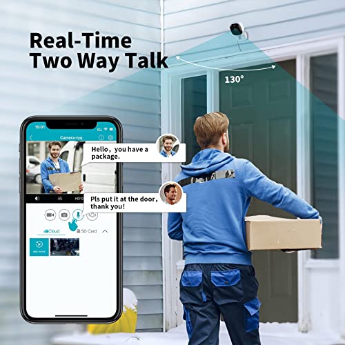 VIMTAG Security Camera, 2.5K/4MP Spotlight IP66 Outdoor/Indoor Camera for Home Security, Plug-in Full-Color Night Vision, AI Human Detection, Cloud/SD Card Storage, Support Alexa & 2.4G WiFi (White)