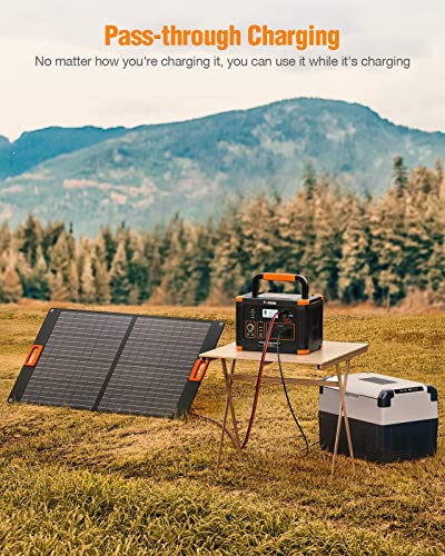 Portable Power Station 1000W, GRECELL 999Wh Solar Powered Generator with 110V AC Outlet, PD 60W Fast Charging Backup Lithium Battery Pack Power Supply for Outdoor Home Camping Travel Emergency RV Van