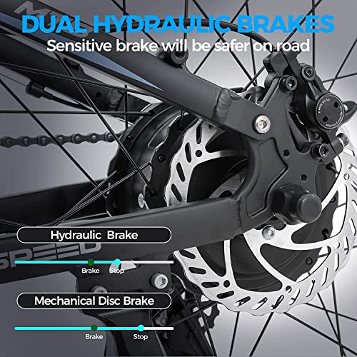 Eahora XT10 Electric Bike 750W 31MPH Electric Bike for Adult 48V 15AH Electric Mountain Bike 4.0'' Fat Tire Electric Bicycle Full Suspension, Cruise Control, Off Road Dirt Bike