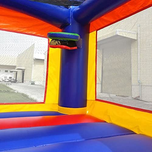 Crossover Rainbow Inflatable Bounce House | 13' Foot x 12' Foot Bouncy Area | for Residential/Backyard Use | Includes: Blower, Anchor Stakes, and Storage Bag