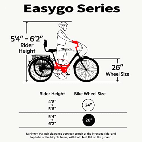 Ey Easygo Adult Tricycle, 3 Wheel Bike Adult, Three Wheel Cruiser Bike 24 inch 26 inch Wheels Option, 7 Speed, Wide Handlebar, Pedal Forward for More Space, Blue